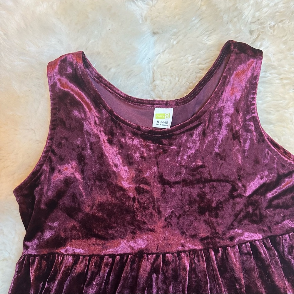 Crazy 8 Burgundy Velvet Dress - Picture 2 of 4